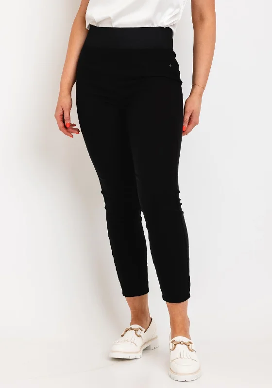 Freequent Shantal Slim Leg Trousers, Black Trousers Essential Wardrobe