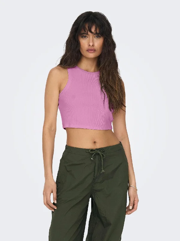Γυναικείο crop top ONLVILMA S/L CROPPED TANK TOP JRS NOOS 15282771 | 15282771 Silk Blend Satin Velvet