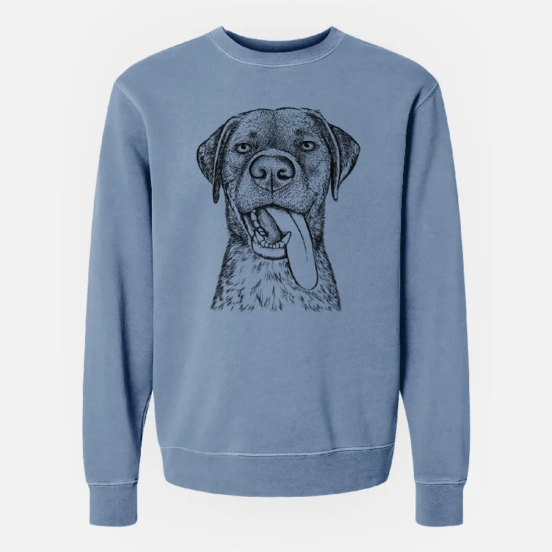 Bare Reese the Mixed Breed - Unisex Pigment Dyed Crew Sweatshirt Hoodie with Side Slits Relaxed Casual