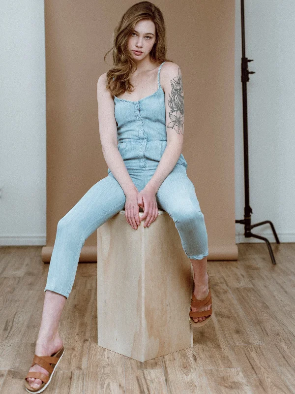 WOMENS FLASHER CHAMBRAY JUMPER - CLEARANCE Mesh Blend Leather Blend Suede Blend