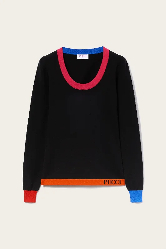 Colourblock Sweater Seamless Knitted Crochet