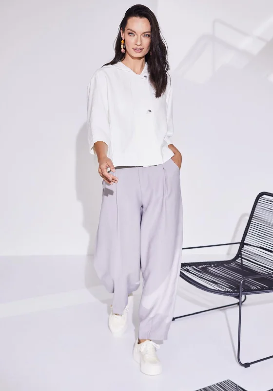 Naya Wide Leg with Tuck Hem Trousers, Mink Trousers stylish elegant