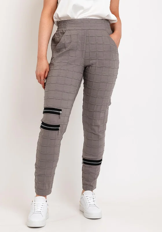 My Soul Zip Detail Slim Leg Textured Trousers, Sand Trousers Occasion Special