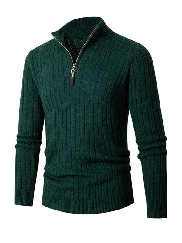 Solid Stretch Men Turtleneck Sweater Denim Fabric Leather Fabric Suede Fabric