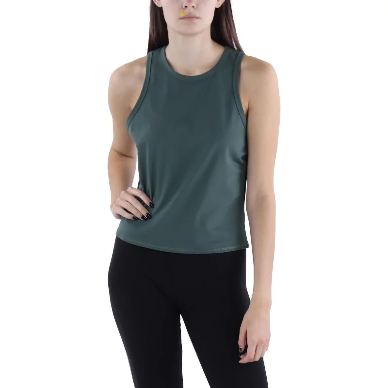 Womens Sleeveless Fitness Crop Top Thin Crop Top Open Front Quick Dry