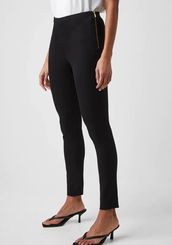 French Connection Twill Skinny Trouser, Black Cropped Trousers Casual Linen