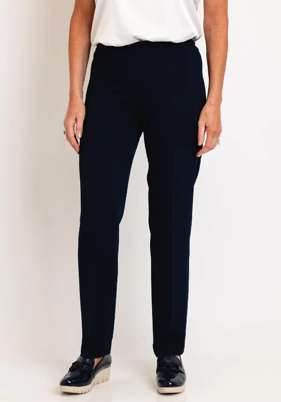 Christina Felix Tailored Straight Leg Trousers, Navy Trousers versatile all-occasion