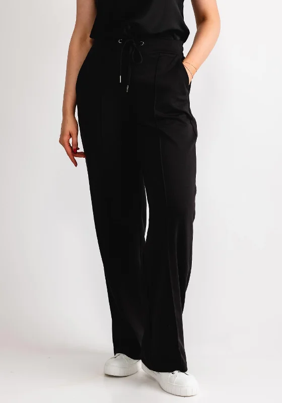 Kaffe Jenny Straight Leg Trousers, Deep Black Trousers Denim Distressed