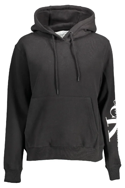 Black Cotton Women Sweater Open Front Closed Front Wrap Front