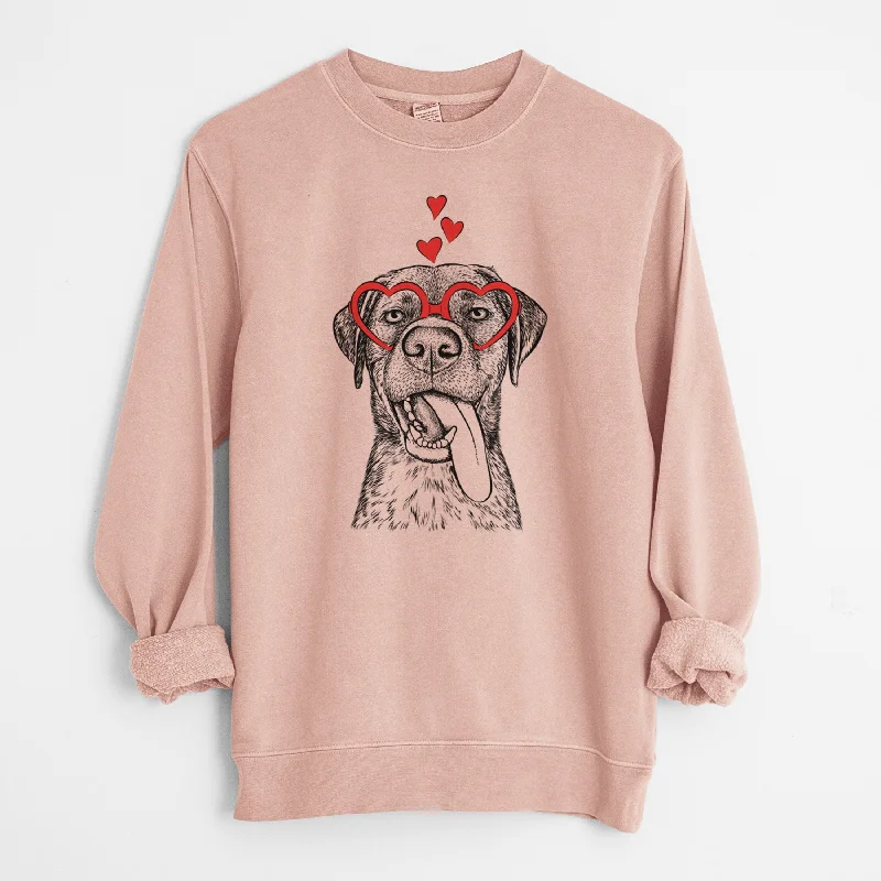 Valentine Reese the Mixed Breed - Unisex Pigment Dyed Crew Sweatshirt Hoodie with Half-Zip Sporty Casual