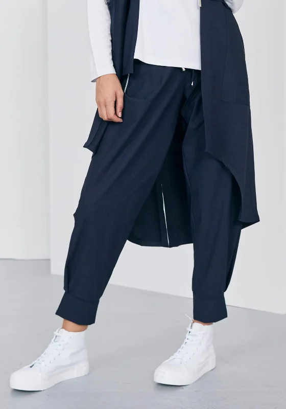 Naya Tuck Cuff Casual Trouser, Navy Trousers cozy soft