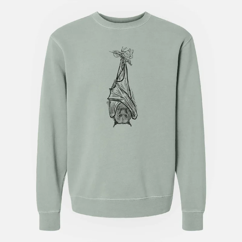 Pteropus vampyrus - Large Flying Fox - Unisex Pigment Dyed Crew Sweatshirt Hoodie with Mesh Breathable Sporty
