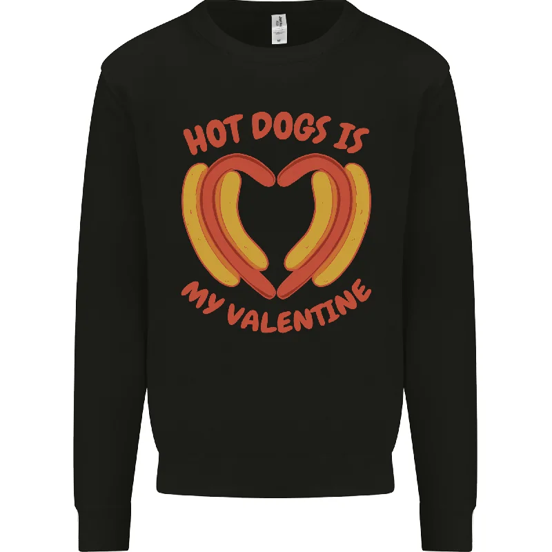 Hot Dog Anti Valentines Day Single Funny Mens Sweatshirt Jumper Hoodie with Strings Custom Fit Adjustable