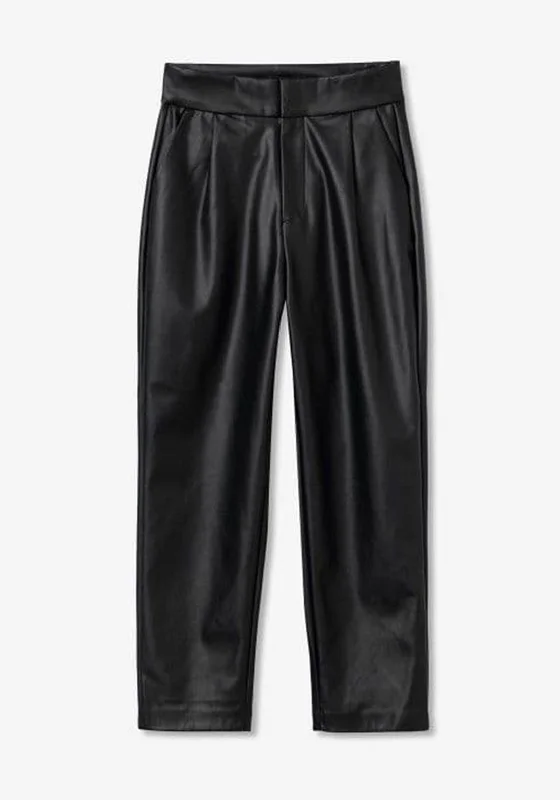 Tiffosi Marcy Tailored Leather Trousers, Black Trousers Polka Dot Cute