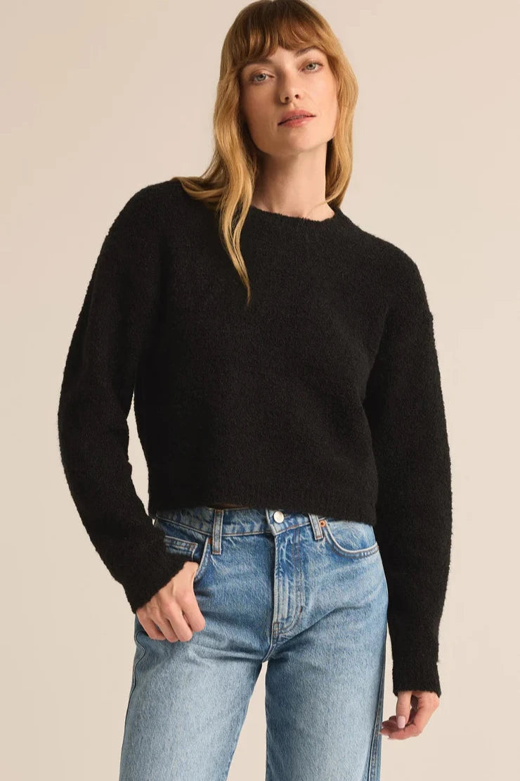 plush crew sweater Open Front Closed Front Wrap Front