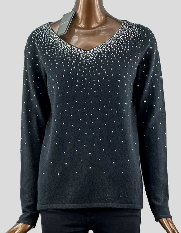 NEIMAN MARCUS Black Cashmere Sweater w/ Tags - Medium Machine Wash Dry Clean Hand Wash