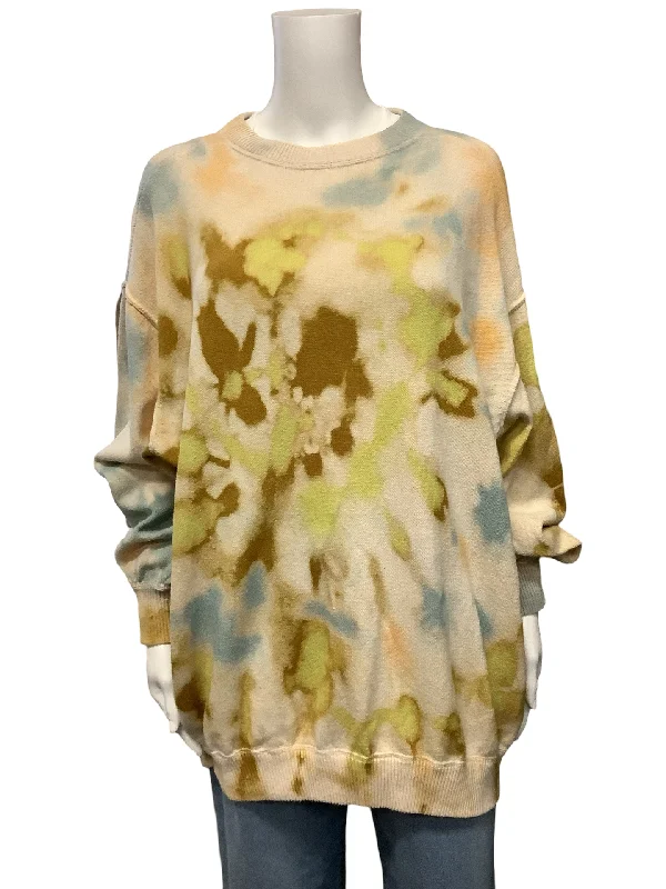 Free People Crew Neck Sweater Tie Dye Print Size: XS Handmade Hand-knitted Hand-woven