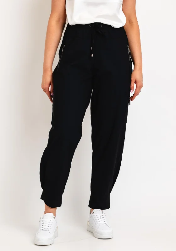 Naya Cuff Side Zip Casual Trouser, Black Trousers sophisticated sleek