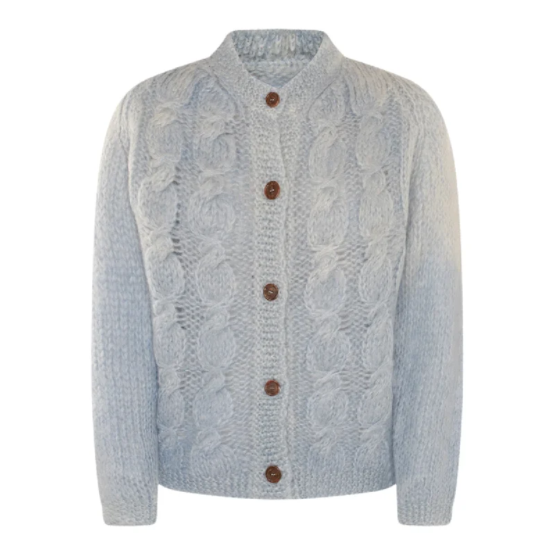 Maison Margiela Sweaters Striped Floral Plaid