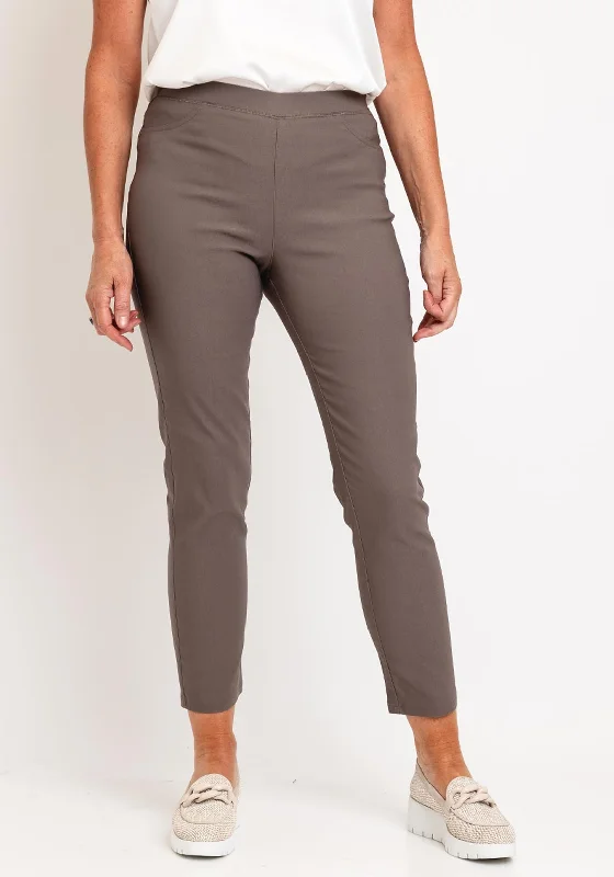 Natalia Collection High Waist Slim Leg Trouser, Light Chocolate Trousers Custom Made