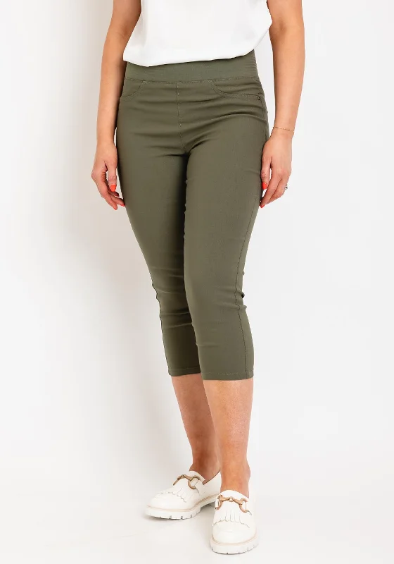 Freequent Shantal Power Capri Trousers, Dusty Olive Trousers luxurious high-end