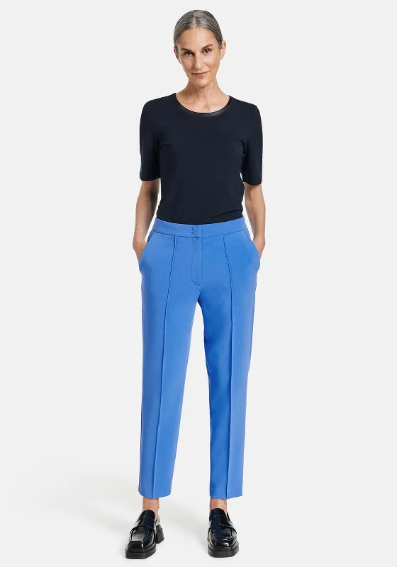Gerry Weber Slim Leg Cropped Trouser, Blue Skinny Trousers Denim Stretchy