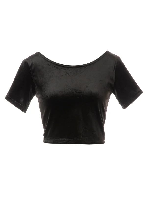 Label Velvet Low Back Crop Top Chenille Fabric Brocade Fabric Lace Fabric