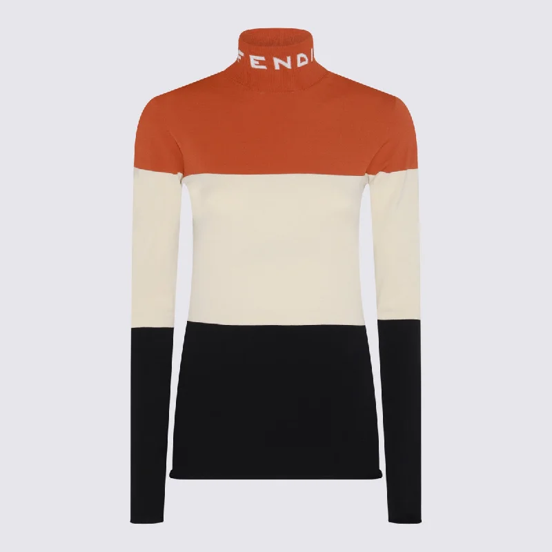 Fendi Sweaters Cable Knit Ribbed Knit Lace Knit