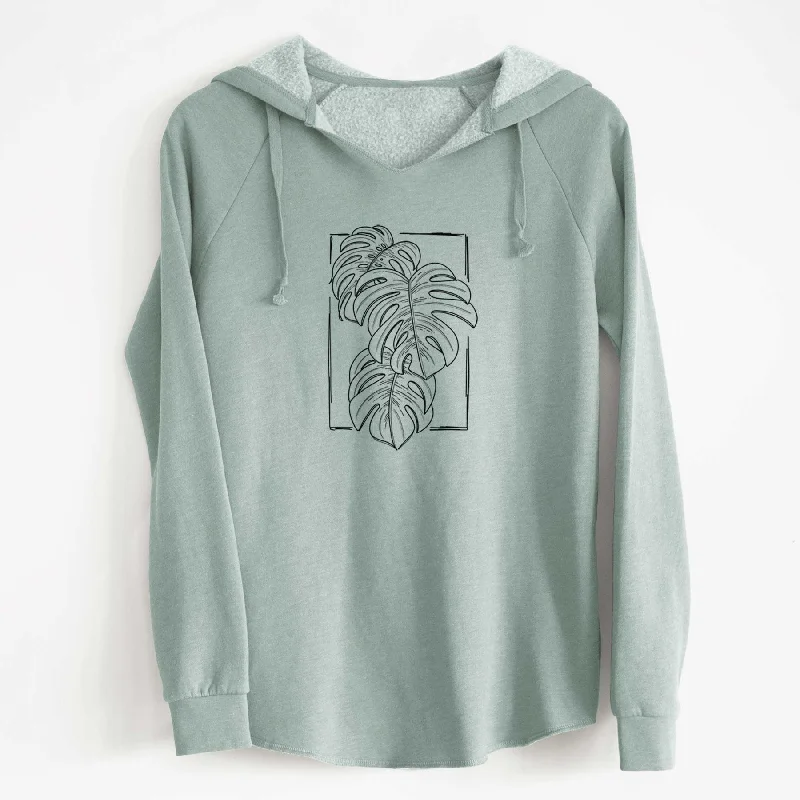 Monstera Deliciosa - Cali Wave Hooded Sweatshirt Hoodie with Cropped Fit Short Trendy