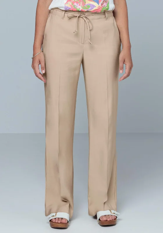 Bianca Parigi Straight Leg Trousers, Beige Trousers Canvas Durable