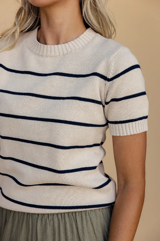 Keep This Love Short Sleeve Sweater Boat Neck Shawl Collar Notched Collar