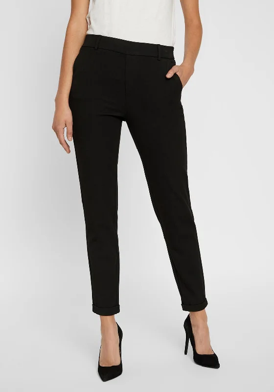 Vero Moda Maya Slim Leg Trousers, Black Trousers Pleated Formal