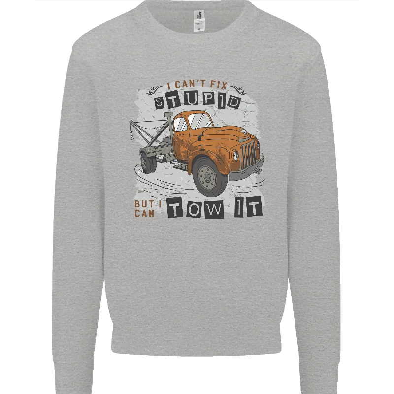 I Can Tow It Funny Towing Truck Operator Mens Sweatshirt Jumper Hoodie with Pattern Geometric Abstract