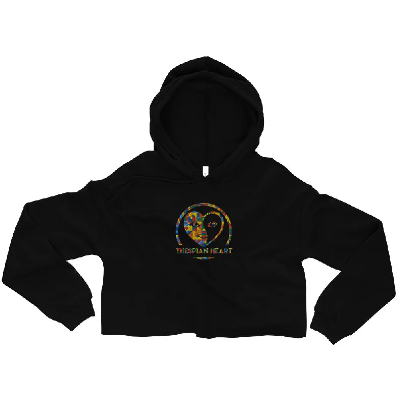 Thespian Heart Logo - Colorful Embroidered Crop Top Hoodie Summer Crop Top Casual Short Sleeve