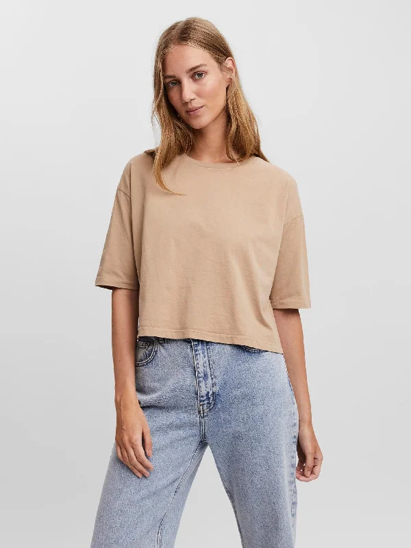 Γυναικείο crop top VMFOREVER OVERSIZED CROP T-HIRT VIP 10258950 | 10258950 Cotton Fabric Linen Fabric Terry Fabric