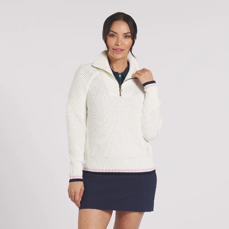 Women's AP Zip Golf Sweater Modern Contemporary Chic