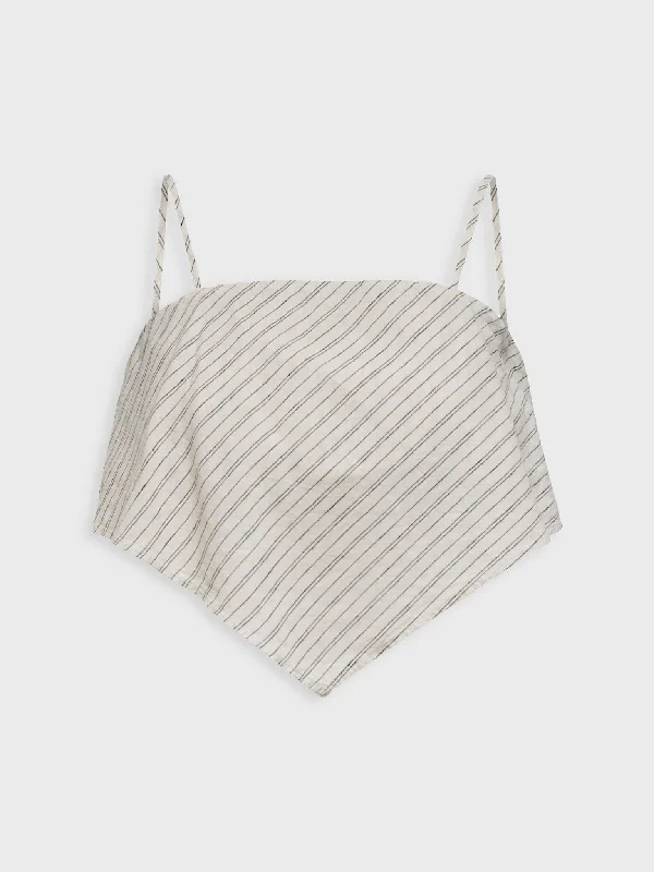 Γυναικείο top ONLSOPHIE STRAP STRIPE CROP TOP PNT 15260399 | 15260399 Notch Collar Peter Pan Collar Cowl Neck