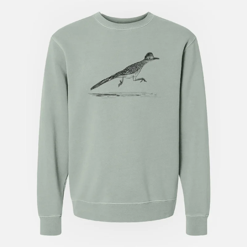 Greater Roadrunner - Geococcyx californianus - Unisex Pigment Dyed Crew Sweatshirt Hoodie with Zipper Versatile Modern