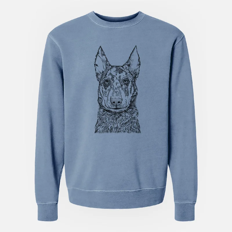 Bare Riggs the Beauceron - Unisex Pigment Dyed Crew Sweatshirt Hoodie with Turtle Neck Cozy Winter