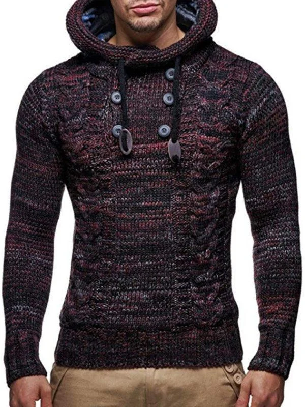 Hooded Men Pullover Sweater Fleece Fabric Down Fabric Feather Fabric