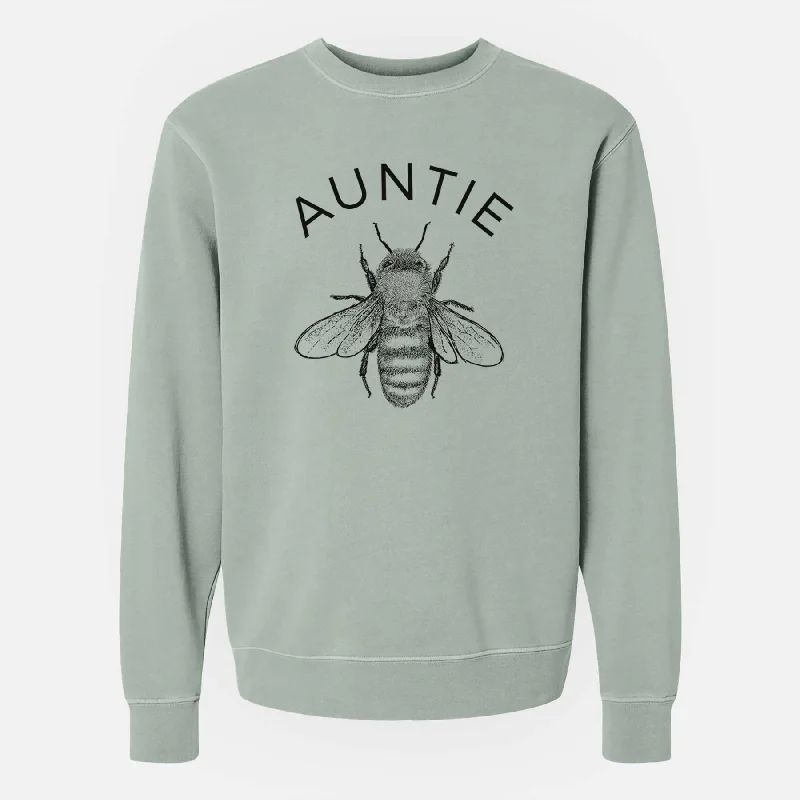 Auntie Bee - Unisex Pigment Dyed Crew Sweatshirt Hoodie with Magnetic Closure Innovative Modern