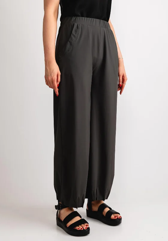 Naya Pin Tuck Hem Cropped Trousers, Forest Green Trousers Culottes Wide Leg