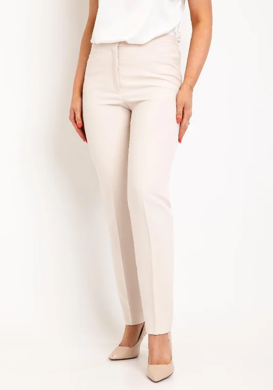 Avalon Penny Tailored Trousers, Stone Trousers practical easy-care