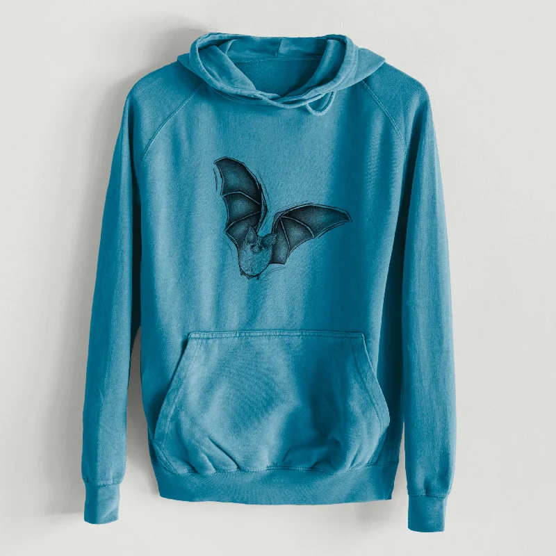 Macrotus californicus - California Leaf-nosed Bat  - Mid-Weight Unisex Vintage 100% Cotton Hoodie Hoodie with Frayed Bohemian Relaxed