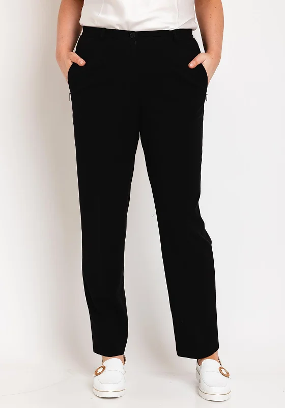 Robell Sahra Full Length Slim Fit Trouser, Black Trousers Leisure Comfortable