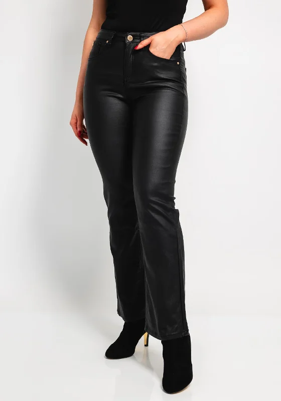 Rant and Rave Eloise Faux Leather Bootcut Trousers, Black Trousers Favorite Customer