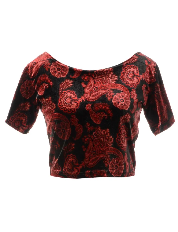 Label Velvet Low Back Crop Top Satin Fabric Silk Fabric Chiffon Fabric