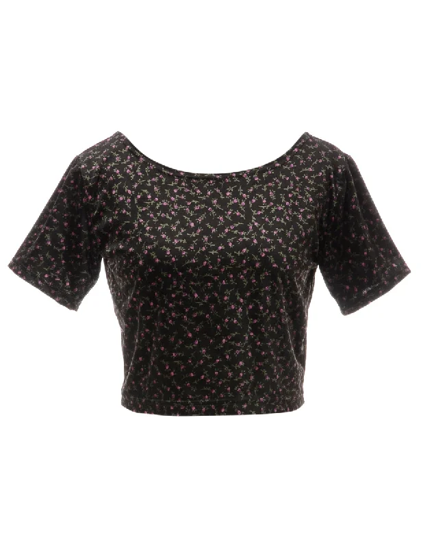 Label Velvet Low Back Crop Top Fleece Fabric Down Fabric Feather Fabric