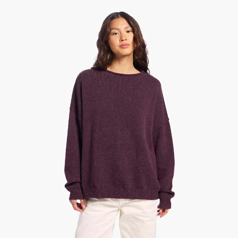 Cozy Knit Mock Neck Sweater | Plum Slim Fit Regular Fit Oversized