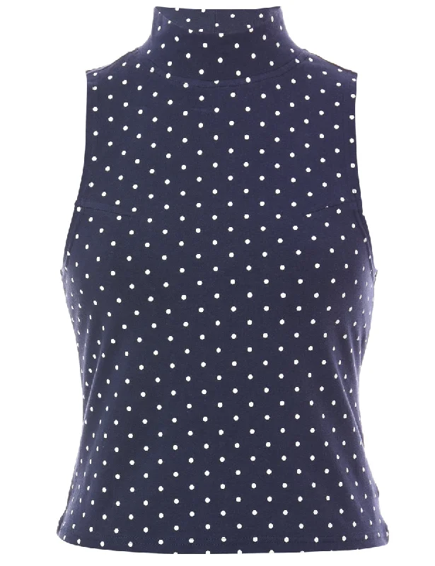 Label Sleeveless Mock Neck Crop Top Hooded Caped Shawl Collar
